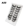 A22 8 Paar künstliche Wimpern natürliche dichte Volumen Fake Lashes Make-up Beauty Set - Dichter Stil (A22)