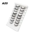 Künstliche Wimpern Set 8 Paare natürliche dichte schwarze Wimpern mit weißer Halterung - Dichter Stil (A23)