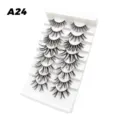 8 Paar Künstliche Wimpern Set Natürlich Dichtere Wimpernverlängerung Aufbewahrungsschale - Dichter Stil (A24)