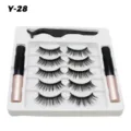 Magnetisches künstliche Wimpern Set mit fünf Paar dichten Wimpern und zwei Eyelinern. - Geschwungener Voluminöser Stil (Y-28)
