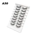 Künstliche Wimpern Natur Look Mehrere Paare Set Weiche Fake Wimpern auf weißer Ablage - Dichter Stil (A30)