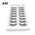 8 Paar Falsche Wimpern Natuerlich Dick Volumen Kuenstliche Wimpern Make-up Set Tray - Dichter Stil (A32)