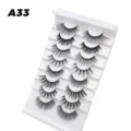 Künstliche Wimpern Großhandel natur dicke Mehrfachpackung falsche Wimpern weißes Set - Dichter Stil (A33)