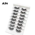 Falsche Wimpern Mehrpack Set mit weisser Aufbewahrungsschale natuerliche dicke Wimpern - Dichter Stil (A34)