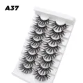 Dichte künstliche Wimpern 8 Paar dramatisches Volumen Fake Eyelashes weiße Schale Kosmetik - Dichter Stil (A37)