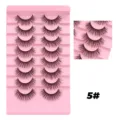 Künstliche Wimpern 8 Paar Natürliches Volumen Dicke Wimpern Rosa Schale Modell 5# - Rosa Tablett Dichter Stil (5#粉色托)