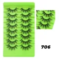 Falsche Wimpern Set 8 Paar dichte natürliche Volumen Wimpern mit grünem Tablett. - Grünes Tablett Dichter Stil (706绿色托)