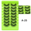 Falsche Wimpern 8 Paare natürliche dichte künstliche Wimpern mit praktischer Ablageschale - Dichter Stil (A-25) / 8 Paare/Packung (Grüne Schale)