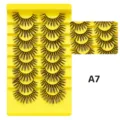 8 Paar Dichte Künstliche Wimpern Natürliches Volumen Falsche Wimpern Set mit Gelber Schale - Dichter Stil (A7) / 8 Paare/Packung (Gelbe Schale)