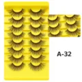 Künstliche Wimpern Set 8 Paar Natürliche Dichte Falsche Wimpern Gelbe Schale A-32 - Dichter Stil (A-32)