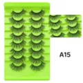 8 Paar künstliche Wimpern natürliches Volumen Fake Eyelashes mit grüner Ablage Make-up - Dichter Stil (A15)