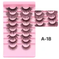 8 Paar Dichte Natürliche Künstliche Wimpern mit Rosa Display Tray Variante SKU Ansicht - Dichter Stil (A-18)