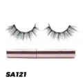 Magnetische falsche Wimpern mit rosa Eyeliner Tube, natürliches wiederverwendbares Set. - Voluminöser Lockiger Stil (SA121)