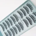 10 Paar 3D künstliche Wimpern natürliche dicke geschwungene handgemachte Wimpern Make-up - Schlanker Natürlicher Stil (3D-162)