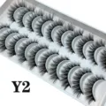 10 Paare künstliche Wimpern natürliche, fluffige Cosplay Augen Wimpern Box Make-up - 10 Paare (Y2)