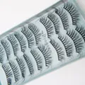 10 Paar 3D Künstliche Wimpern Natürliche Dicke Volle Länge Make-up Augenwimpern Schön Werkzeug - Nude Make-up Gekräuselter Stil (3D-163)