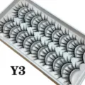 10 Paare künstliche Wimpern natürliche Make-up wiederverwendbare dicke Fake Lashes - 10 Paare (Y3)