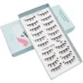 10 Paar Handgemachte Künstliche Wimpern Natürliche Dichte Weiche Make-up Wimpern Set - Natürlicher Dicker Stil (W029)