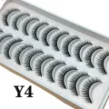 10 Paar natürliche künstliche Wimpern Set gebogenes Design Wimpern Palette für Make-up - 10 Paare (Y4)