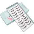 Handgemachte künstliche Wimpern 10 Paare Set natürliche dichte Wimpernverlängerung Box - Natürlicher Dicker Stil (W030)