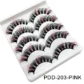 5 Paar farbige künstliche Wimpern DD Schwung dicke natürliche gemischte Make-up Set - Rosa Highlight (PDD-203)