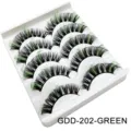 Schwarz grüne gemischte künstliche Wimpern DD Schwung natürliche flauschige Wimpern Set - Grünes Highlight (GDD-202)