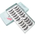 10 Paar handgemachte künstliche Wimpern Set, natürlich dichte lockige Stile für schönes Augen-Make-up. - Natürlicher Dicker Stil (W014)