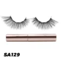 Magnetische künstliche Wimpern Set mit rosafarbenem Eyeliner Tuben Varianten Ansicht Look - Simulierter Lockiger Stil (SA129)