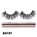 Magnetische künstliche Wimpern Set mit rosa Tuben Modell SA131 für natürlichen Augenlook. - Langer Lockiger Stil (SA131)