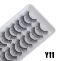 Künstliche Wimpern natur lang weich 10 Paar Set Nude Make-up Cosplay falsche Wimpern bulk - 10 Paare (Y11)