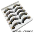 Bunte künstliche Wimpern DD Schwung schwarz orange Spitzen natürliches Volumen Make-up - Orange Highlight (ODD-201)