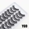 Falsche Wimpern natur fluffig 10 Paare Set Make-up Kosmetik Variante Y69 Stil Schönheit - 10 Paare (Y69)