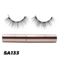 Magnetische künstliche Wimpern im Set mit Roségold-Tube, natürlicher Look, wiederverwendbar. - 3D Dichter Stil (SA133)