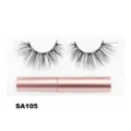 Magnetische Wimpern Set mit Rosa Eyeliner SA105 Natürlicher Look Tägliches Make-up - Natürlicher Langer Stil (SA105)