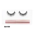 Magnetische künstliche Wimpern Set mit rosafarbenem Eyeliner Stift, natürlicher Look. - Dichter Natürlicher Stil (SA109)