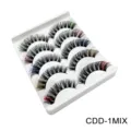 Farbige künstliche Wimpern Mix DD Schwung Mehrfach Set mit weißer Plastikschale natürlich. - 5-Farben-Mix (CDD-mix01)