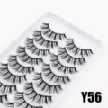 Natürliche künstliche Wimpern Set mehrfach dick lang Fake Wimpern Modell Y56 Stil - Natürlicher Überkreuzter Dichter Stil (Y56) / 10 Paare Set