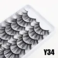 Künstliche Wimpern 10 Paar natürlicher Look Make-up Volumen DIY Beauty Werkzeug Set - Nude-Look Kleiner Teufel Überkreuzter Stil (Y34) / 10 Paare Set
