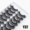 Großhandel 10 Paar dicke künstliche Wimpern Set natürliche lange Volumen Wimpern Make-up - Dichter Geschwungener Party-Stil (Y37) / 10 Paare Set