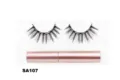 Magnetische künstliche Wimpern Set mit pinkem Eyeliner, natürlich und wiederverwendbar für Make-up. - Schlanker Lockiger Stil (SA107)