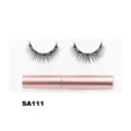 Magnetische künstliche Wimpern Paar mit rosa Eyeliner Tuben Etui natürlich Modell SA111 - Natürlicher Simulierter Stil (SA111)