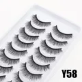 10 Paare künstliche Wimpern natürliche weiche Wimpern Make-up Verlängerung Werkzeuge Y58 - Natürlicher Langer Alltagsstil (Y58) / 10 Paare Set