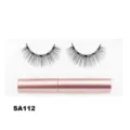 Magnetisches künstliches Wimpernset mit rosa Eyeliner, natürlicher Look, einzelne Variante. - 3D Lockiger Stil (SA112)