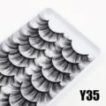 Mehrere Paare künstliche Wimpern Set, dichte Cosplay Wimpern, ideal für Make-up Y35 - 10 Paare/Packung (Y35)