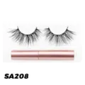 Magnetisches künstliches Wimpern Set mit rosafarbenem flüssigem Eyeliner, natürlicher Look, neu. - Natürlicher Schlanker Stil (SA208)
