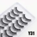 10 Paar künstliche Wimpern natürliche dicke Volumen Wimpern Make-up Tablett Set Y31 Style - 10 Paare/Packung (Y31)