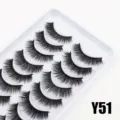 10 Paaren künstliche Wimpern natürliche Volumen Fake Wimpern Y51 Make-up Set Tray - 10 Paare/Packung (Y51)
