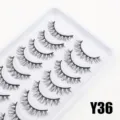 Künstliche Wimpern natürlicher Nude Make-up Stil Y36 Variante 10 Paar Set leichtes Alltags-Zubehör - 10 Paare (Y36)