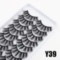 10 Paar künstliche Wimpern natürliches Volumen weiches Band Make-up Beauty Display - 10 Paare (Y39)