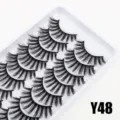Großhandel 10 Paare natürliche Cosplay künstliche Wimpern Set mit weißer Schale für Augen - 10 Paare (Y48)